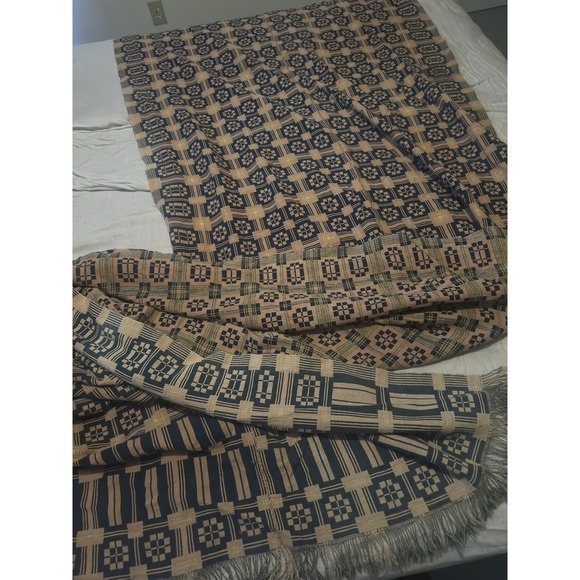 Overshot Wool Coverlet / Beautiful 170